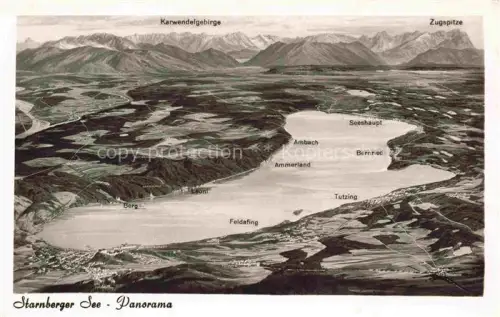 AK / Ansichtskarte Starnbergersee Starnberg Bayern Panoramakarte