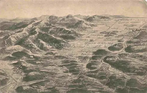 AK / Ansichtskarte Altkirch 68 Haut-Rhin Panoramakarte von Altkirch bis Belfort Feldpost