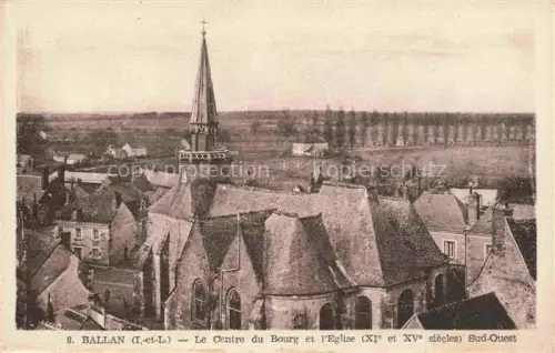 AK / Ansichtskarte Ballan-Mire TOURS 37 Indre-et-Loire Le Centre du Bourg et l'Eglise
