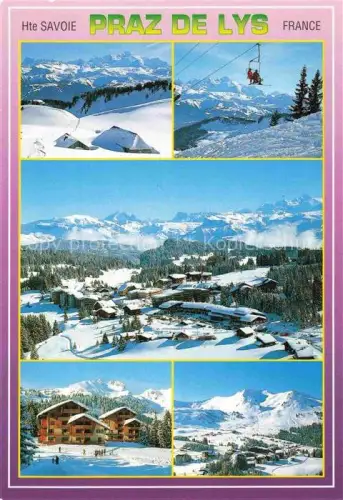 AK / Ansichtskarte Le Praz-de-Lys Taninges BONNEVILLE 74 Haute-Savoie Panorama Sessellift Fliegeraufnahme Seepartie