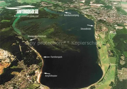 AK / Ansichtskarte Senftenberg  Niederlausitz Brandenburg Fliegeraufnahme mit Senftenberger See