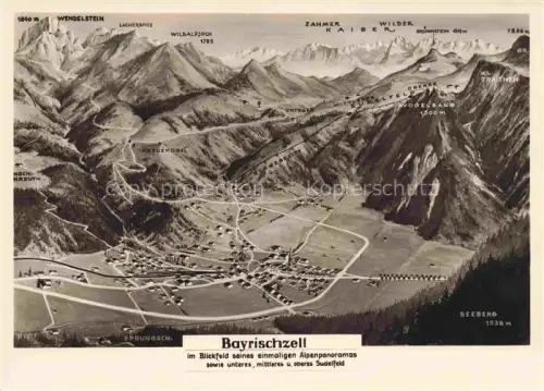 AK / Ansichtskarte Bayrischzell Bayrisch Zell Alpenpanorama mit Wendelstein und Wilder Kaiser