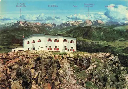 AK / Ansichtskarte Rittnerhornhaus Rifigio Corno di Renon 2261m Bolzano IT mit den Dolomiten