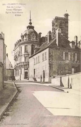 AK / Ansichtskarte CLAMECY 58 Nievre Rue du College Eglise Saint Martin