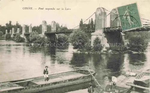 AK / Ansichtskarte COSNE -Cours-sur-Loire 58 Nievre Pont suspendu sur la Loire