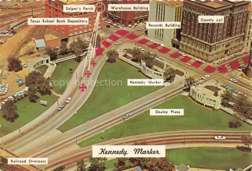 AK / Ansichtskarte DALLAS  Texas USA Kennedy Marker Fliegeraufnahme