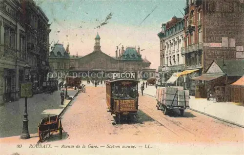 AK / Ansichtskarte ROUBAIX LILLE 59 Nord Avenue de la Gare Strassenbahn Picon