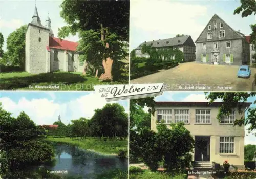 AK / Ansichtskarte Welver Ev Klosterkirche St Josef Hospital Pastorat Hundeteich Erholungsheim