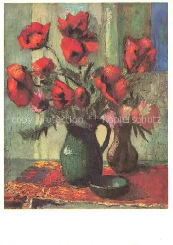 AK / Ansichtskarte VOEGELI E. Lausanne Kuenstlerkarte Mohnblumen Vase 