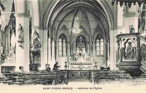 AK / Ansichtskarte Saint-Pierre-Brouck Saint-Pierrebrouck Dunkerque 59 Nord Interieure de l Eglise