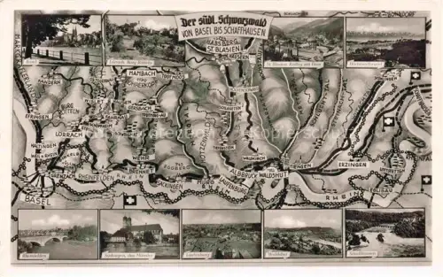 AK / Ansichtskarte BASEL BS Suedlicher Schwarzwald bis Schaffhausen Panoramakarte