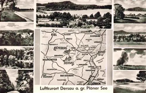 AK / Ansichtskarte Dersau Ploen Schleswig-Holstein Gebietskarte Ploener See Teilansichten