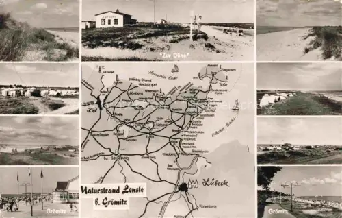 AK / Ansichtskarte GRoeMITZ Ostseebad Strandpartien Gasthaus Zur Duene Gebietskarte