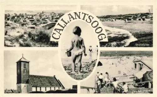 AK / Ansichtskarte Callantsoog Schagen Noord-Holland NL Strandleven Kirche Aan het strand