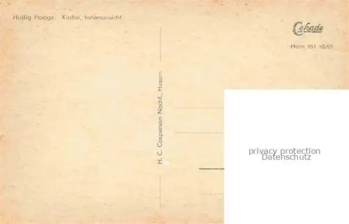 AK / Ansichtskarte Hallig Hooge Kirche Inneres