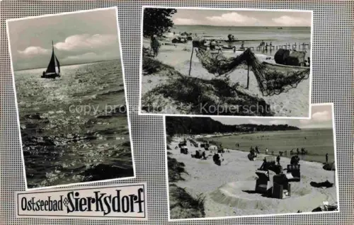 AK / Ansichtskarte Sierksdorf Ostseebad Schleswig-Holstein Strandpartien Segelboot