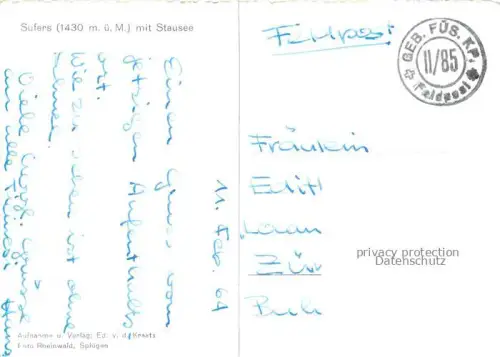 AK / Ansichtskarte Sufers Rheinwald GR Stausee 