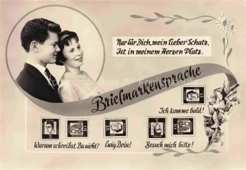 AK / Ansichtskarte BriefmarkenSPRACHE auf Ak Language des Timbres-- 