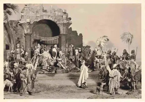 AK / Ansichtskarte Krippe Weihnachtskrippe Crib Copier Anbetung der Hi. Drei Koenige 