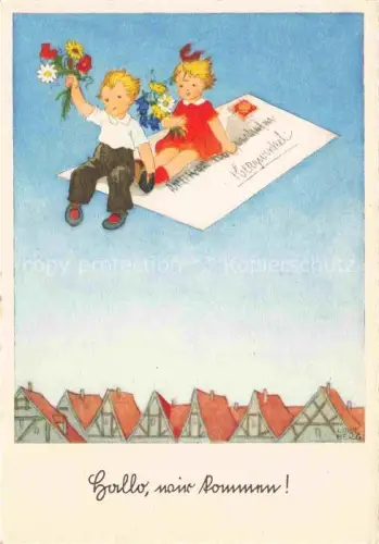 AK / Ansichtskarte LINDEBERG Kuenstlerkarte Brief Kinder Litho Verlag August Gunkel Duesseldorf 