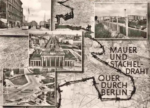 AK / Ansichtskarte Grenze Douane Zoll Frontiere Border-- Berlin Mauer Brandenburger Potsdamer Platz 