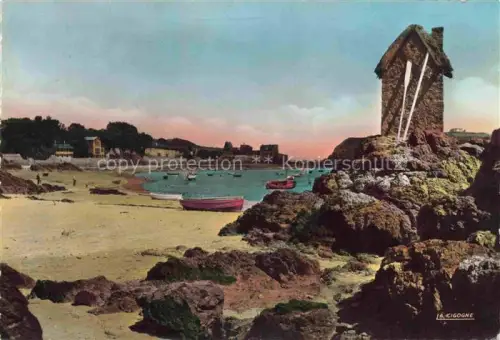 AK / Ansichtskarte Rotheneuf Saint-Malo 35 Ille-et-Vilaine Plage du Havre et le vieux moulin