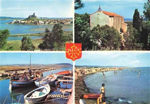 AK / Ansichtskarte Gruissan Narbonne 11 Aude vue generale les Auzils le canal la plage