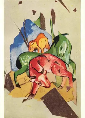 AK / Ansichtskarte MARC Franz (1880-1916) Kuenstlerkarte Drei Tiere Tempera Berlin