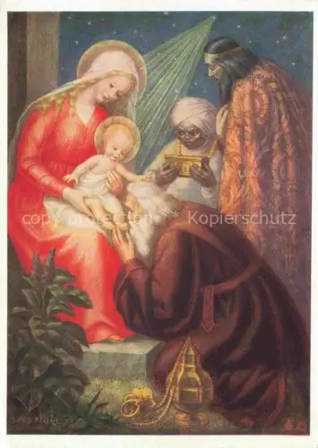 AK / Ansichtskarte FIGEL A. Kuenstlerkarte Geboren ist der heilige Christ Jesus