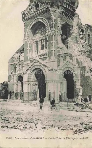 AK / Ansichtskarte ALBERT  Peronne 80 Somme Les ruines Portrait de la Basilique 