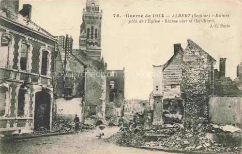 AK / Ansichtskarte ALBERT  Peronne 80 Somme Guerre Ruines Eglise 