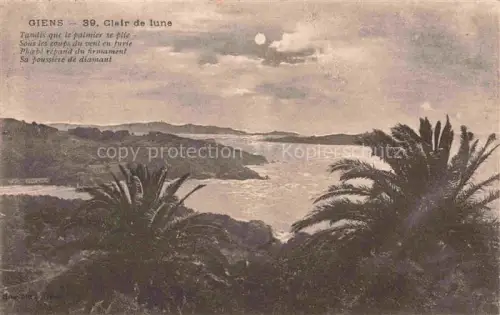 AK / Ansichtskarte Giens Hyeres TOULON 83 Var Clair de lune 