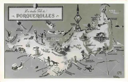 AK / Ansichtskarte Porquerolles TOULON 83 Var Landkarte 