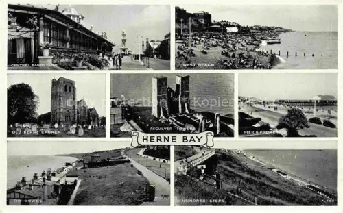 AK / Ansichtskarte Herne Bay Canterbury UK Silversque The Downs Central Bandstand 