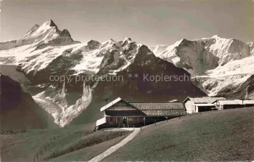 AK / Ansichtskarte Grindelwald BE Bergstation Firstbahn Schreckhorn Fiescherhoerner  