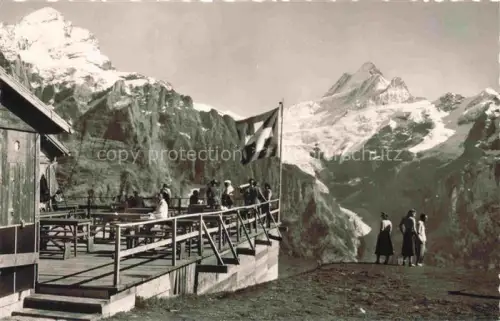 AK / Ansichtskarte Grindelwald BE Bergstation First Wetterhorn Schreckhorn 