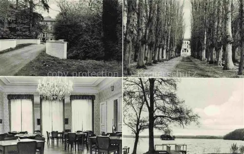 AK / Ansichtskarte Ploen am See Schleswig-Holstein Sanatorium Speisesaal Allee Seepartie