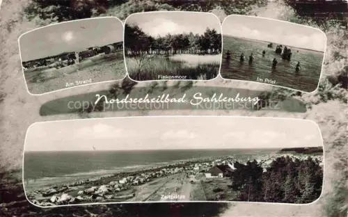 AK / Ansichtskarte Sahlenburg Nordseebad Cuxhaven Niedersachsen Strand Finkenmoor Im Priel Zeltplaetze