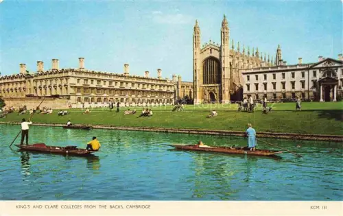 AK / Ansichtskarte Cambridge  Cambridgeshire UK Kings and Clare Colleges from the back