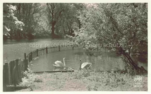 AK / Ansichtskarte Lund  Skane Lan Sweden Stadsparken Schwaene