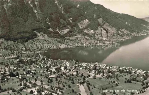 AK / Ansichtskarte Arth  Zugersee Schwyz SZ Fliegeraufnahme mit Rigilehne