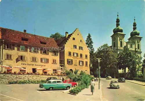 AK / Ansichtskarte Donaueschingen BW Cafe Reiter Stadtkirche St Johann
