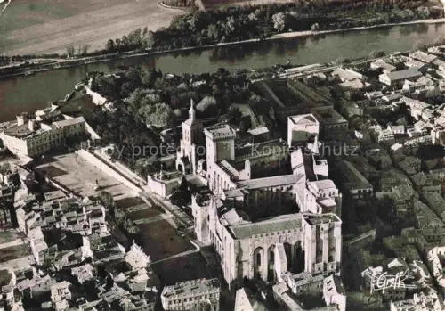 AK / Ansichtskarte AVIGNON 84 Vaucluse Vue aerienne Le Palais des Papes et le Rhone