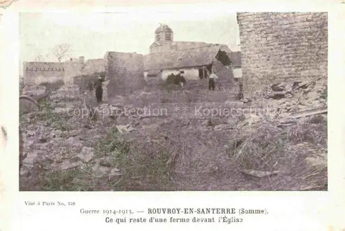 AK / Ansichtskarte Rouvroy-en-Santerre Montdidier 80 Somme Une ferme devaut l'Eglise la Guerre