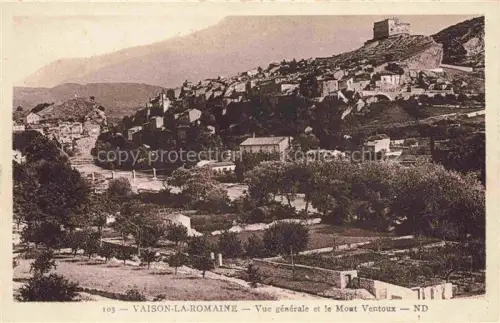 AK / Ansichtskarte Vaison-la-Romaine Carpentras 84 Vaucluse Vue generale et le Mont Ventoux