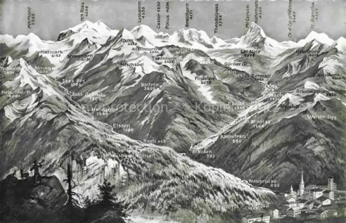 AK / Ansichtskarte Viege Visp VS Panoramakarte