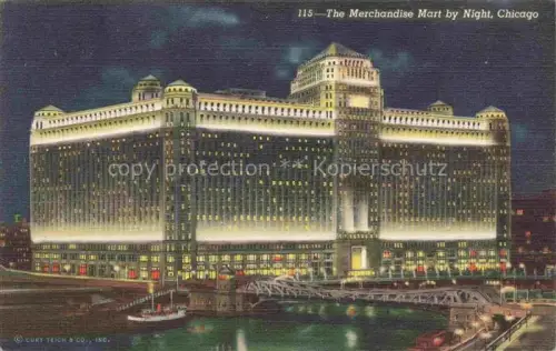 AK / Ansichtskarte CHICAGO  Illinois USA The Merchandise Mart by Night