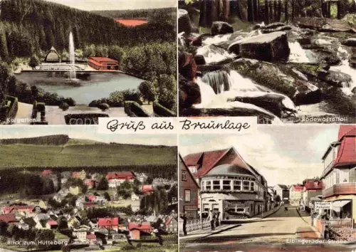 AK / Ansichtskarte Braunlage Harz Niedersachsen Kurgarten Bodewasserfall Huetteberg Elbingeroder Strasse