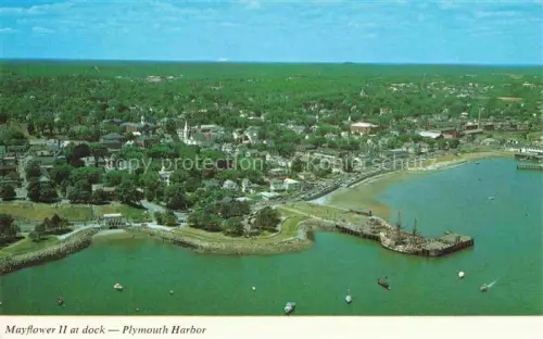 AK / Ansichtskarte PLYMOUTH  South West UK Harbour Mayflower II at dock Fliegeraufnahme