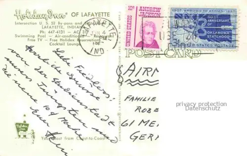 AK / Ansichtskarte Lafayette Indiana USA Holiday Inn Pool